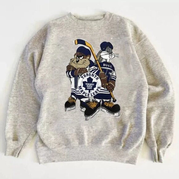 Vintage NHL Toronto Maple Leafs Looney Tunes Sweatshirt, Retro Hockey Shirt Tee - Picture 1 of 2
